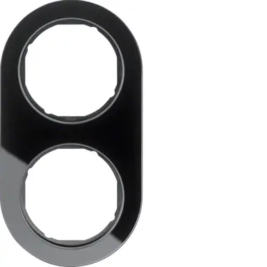 Berker 10122016 afdekraam 2-voudig R.Classic glas zwart