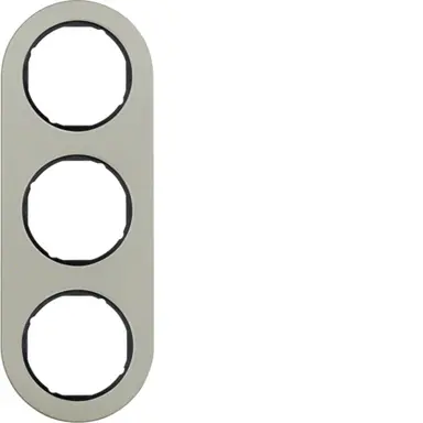 Berker 10132004 afdekraam 3-voudig R.Classic edelstaal zwart