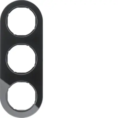 Berker 10132016 afdekraam 3-voudig R.Classic glas zwart