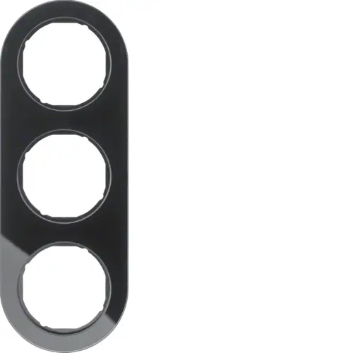 Berker 10132016 afdekraam 3-voudig R.Classic glas zwart