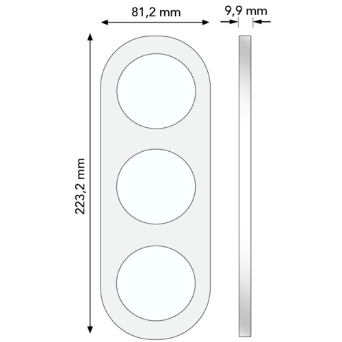 Berker 10132016 afdekraam 3-voudig R.Classic glas zwart
