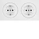 Berker 47202089 wandcontactdoos 2-voudig randaarde compleet voorbedraad voor duo-inbouwdoos R3 wit