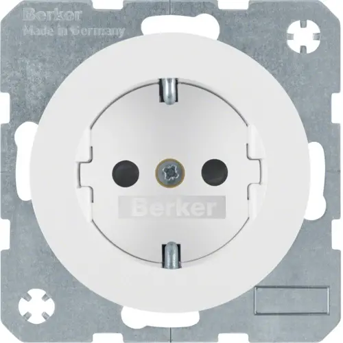 Berker 47232089 wandcontactdoos randaarde kindveilig R1/R3 wit