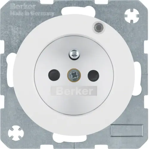Berker 6765092089 wandcontactdoos randaarde aardingspen kindveilig controle-LED R1/R3 wit