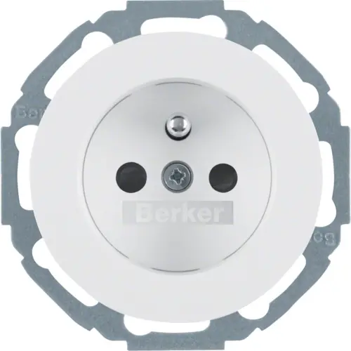 Berker 6768792089 wandcontactdoos penaarde kindveilig R.Classic wit