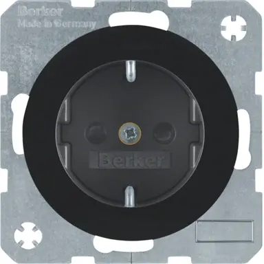 Berker 41232045 wandcontactdoos randaarde kindveilig schroef R1/R3/R8 zwart