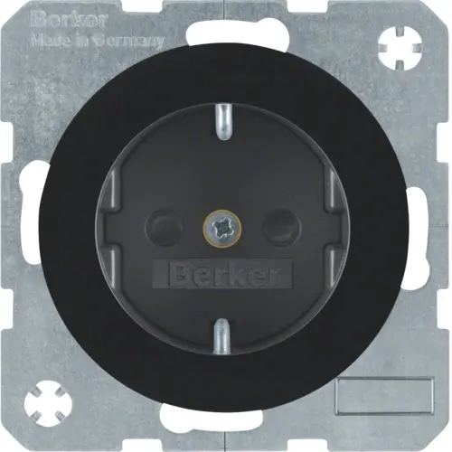 Berker 41232045 wandcontactdoos randaarde kindveilig schroef R1/R3/R8 zwart