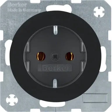 Berker 41432045 wandcontactdoos randaarde schroef R1/R3/R8 zwart