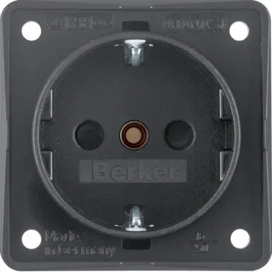Berker 941952505 wandcontactdoos randaarde kindveilig schroef Integro Flow antraciet mat
