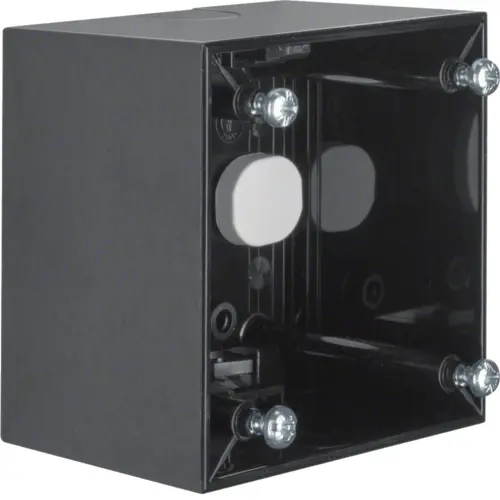 Berker 911512510 Integro Flow opbouwbehuizing hoog zonder trekontlasting zwart glans