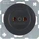 Berker 6167032045 wandcontactdoos zonder randaarde R1/R3/R8 zwart