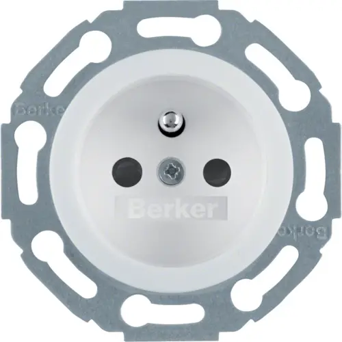 Berker 676879 wandcontactdoos penaarde kindveilig 1930 wit kunststof