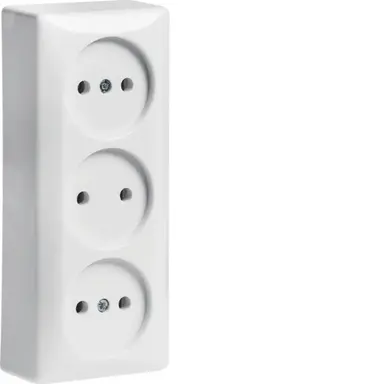 Berker 61604049 opbouw wandcontactdoos 3-voudig zonder randaarde schroefklemmen wit