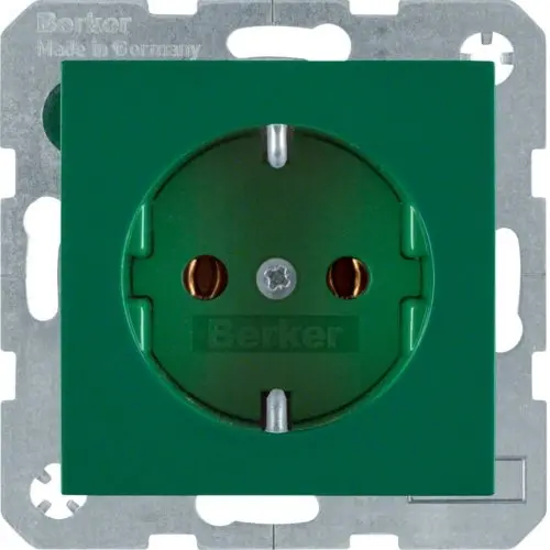 Berker 47438913 wandcontactdoos randaarde steekklem S1/B3/B7 groen glans