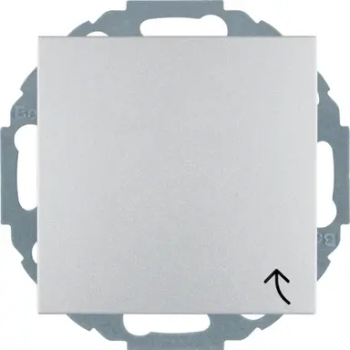 Berker 47441404 wandcontactdoos randaarde kindveilig klapdeksel 45 graden draaibaar aluminium mat S1/B3/B7 aluminium mat