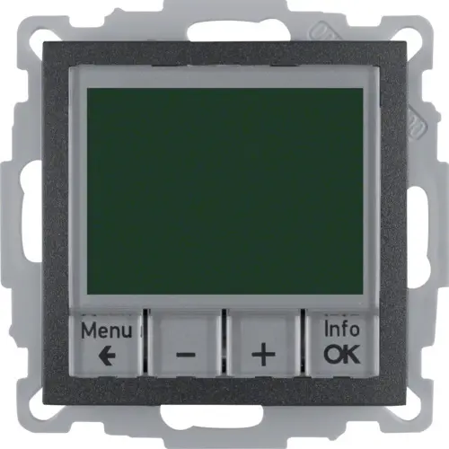 Berker 20441606 thermostaat met display en maakcontact S1/B3/B7 antraciet mat