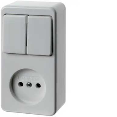Berker 61673549 opbouw serieschakelaar met wandcontactdoos zonder randaarde wit