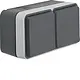 Berker 47843515 W1 wandcontactdoos 2-voudig randaarde horizontaal compleet grijs