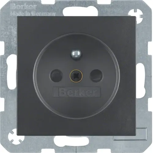 Berker 6768761606 wandcontactdoos penaarde kindveilig S1/B3/B7 antraciet mat