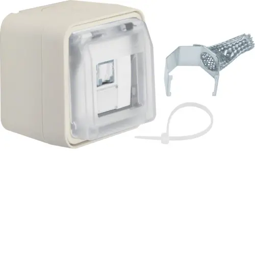 Berker 14093502 W1 CAT6 RJ45 data wandcontactdoos compleet wit