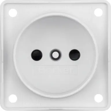 Berker 961942502 Integro Flow wandcontactdoos zonder randaarde kindveilig wit mat