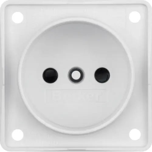 Berker 961942502 Integro Flow wandcontactdoos zonder randaarde kindveilig wit mat