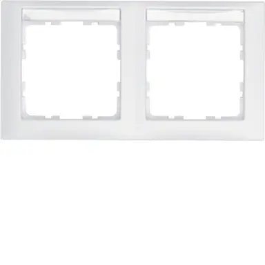 Berker 10229919 afdekraam 2-voudig horizontaal met tekstveld S1 wit mat