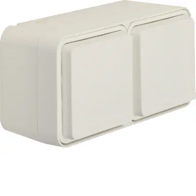 Berker 47843512 W1 wandcontactdoos 2-voudig randaarde horizontaal compleet wit