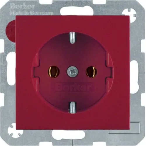 Berker 47438912 wandcontactdoos randaarde steekklem S1/B3/B7 rood glans