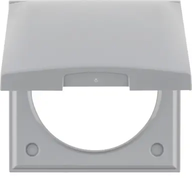 Berker 918282507 Integro Flow afdekraam 1-voudig met klapdeksel grijs glans