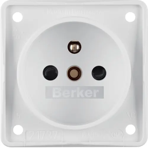 Berker 961952502 Integro Flow wandcontactdoos penaarde kindveilig wit mat