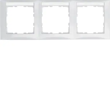 Berker 10238919 afdekraam 3-voudig horizontaal met tekstveld S1 wit glans