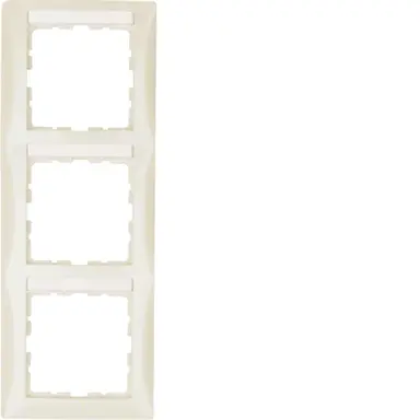 Berker 10138912 afdekraam 3-voudig verticaal met tekstveld S1 creme glans