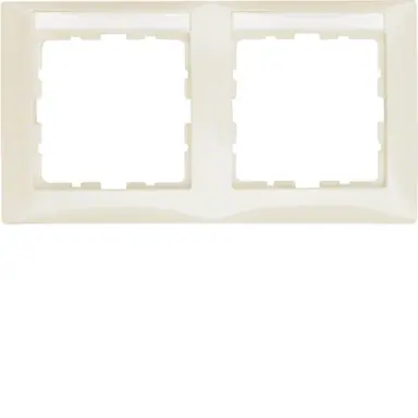 Berker 10228912 afdekraam 2-voudig horizontaal met tekstveld S1 creme glans
