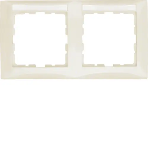Berker 10228912 afdekraam 2-voudig horizontaal met tekstveld S1 creme glans