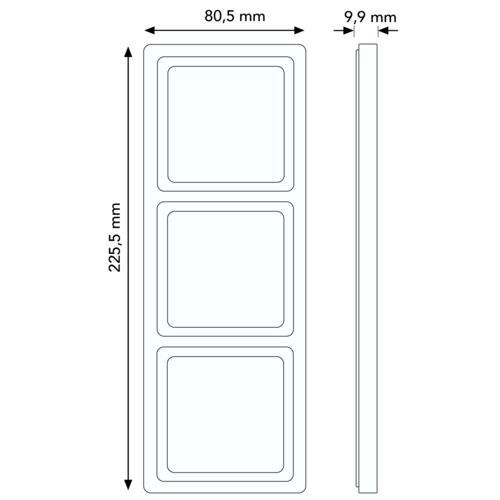 Berker 10136084 afdekraam 3-voudig Q1 aluminium