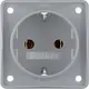 Berker 947782506 Integro Flow wandcontactdoos randaarde steekklemmen grijs mat