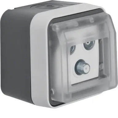 Berker 12033535 W1 COAX satelliet wandcontactdoos einddoos compleet grijs