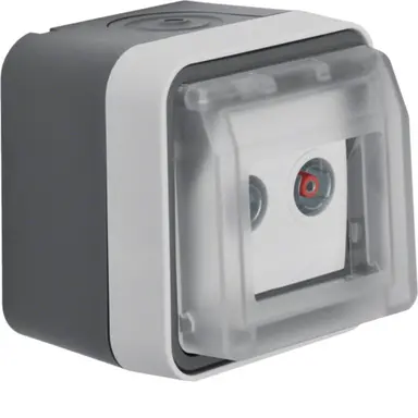 Berker 12033525 W1 COAX antenne wandcontactdoos rijgdoos compleet grijs