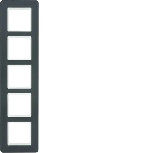Berker 10156186 afdekraam 5-voudig Q7 antraciet