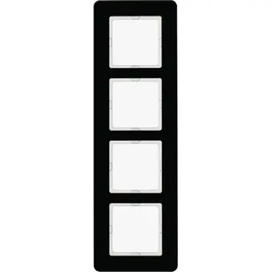 Berker 10146076 afdekraam 4-voudig Q7 glas zwart