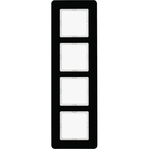 Berker 10146076 afdekraam 4-voudig Q7 glas zwart
