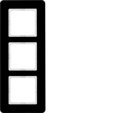 Berker 10136076 afdekraam 3-voudig Q7 glas zwart