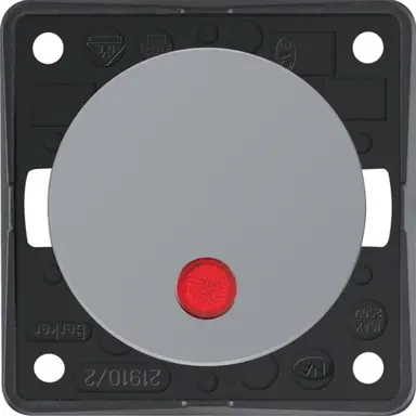 Berker 937522507 Integro Flow uitschakelaar 2-polig 10 AX met controleverlichting grijs glans