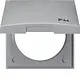 Berker 918282597 Integro Flow afdekraam 1-voudig met klapdeksel grijs glans IP44