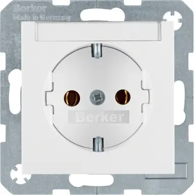 Berker 47508989 wandcontactdoos randaarde tekstveld S1/B3/B7 wit glans