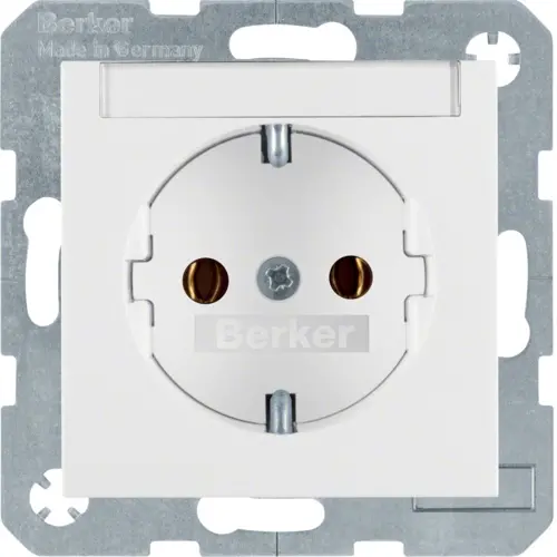 Berker 47508989 wandcontactdoos randaarde tekstveld S1/B3/B7 wit glans
