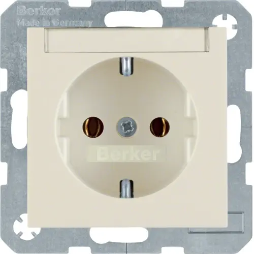 Berker 47508982 wandcontactdoos randaarde tekstveld S1/B3/B7 creme glans