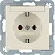 Berker 47508982 wandcontactdoos randaarde tekstveld S1/B3/B7 creme glans