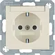 Berker 47498982 wandcontactdoos randaarde kindveilig tekstveld S1/B3/B7 creme glans